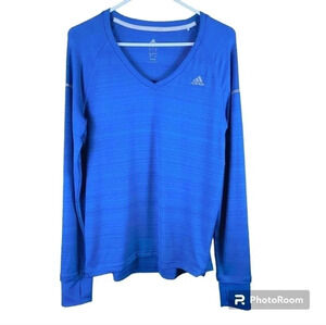 ADIDAS long sleeve climalite aqua heathered running shirt